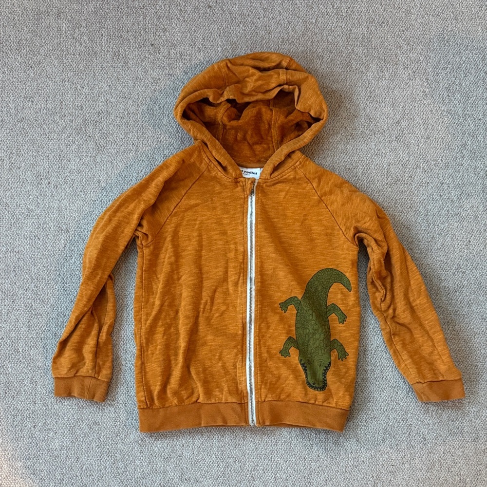 Mini Rodini alligator 🐊 Hoodie with Green Crocodile